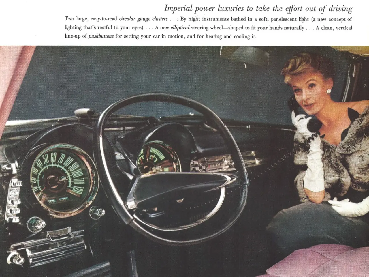 This picture describe about a magazine article in which we can see inside view of a car,, And a...